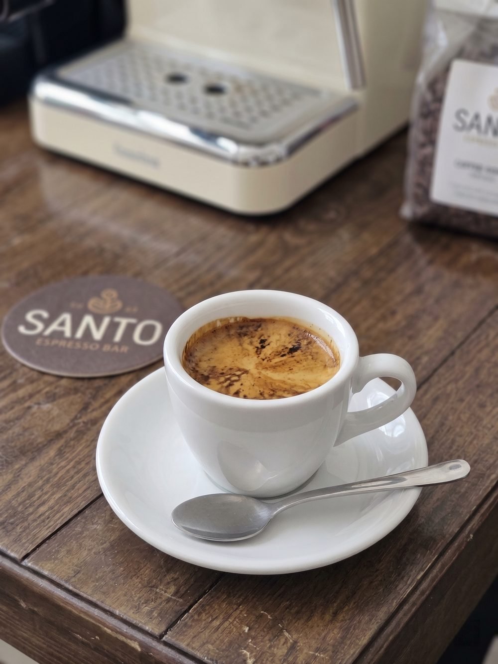A Santo Cafe espresso